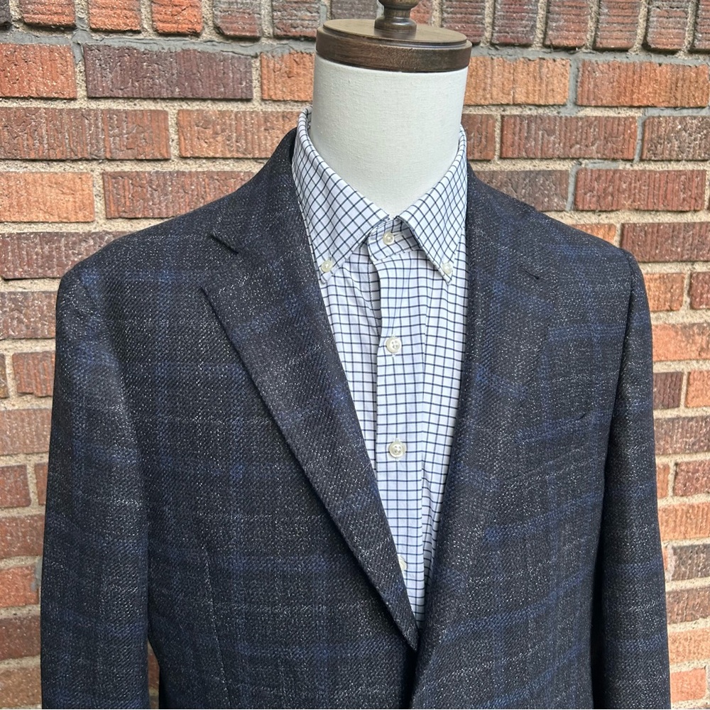 Joseph Abboud Men’s Checkered Wool/Cashmere 44R - Picture 2 of 12